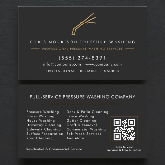 Exterior Cleaning Power Washing QR Code 名刺