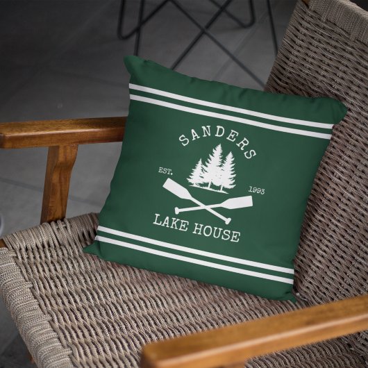 Exterior Nautical Lake House Family Oars Navy blue クッション