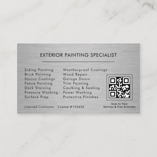 Exterior Painting QR Code Professional 名刺 (裏面)