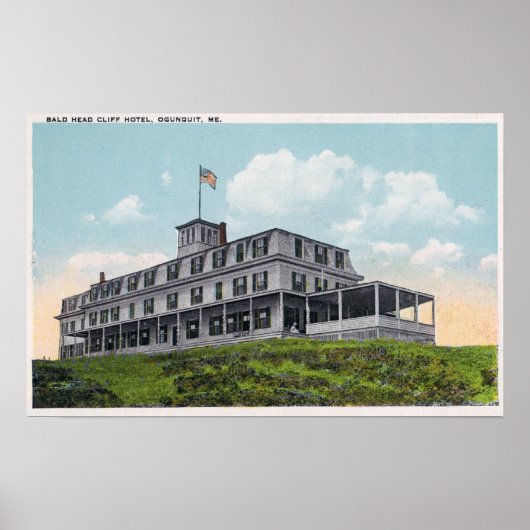 Exterior View of the Bald Head Cliff Hotel ポスター (正面)