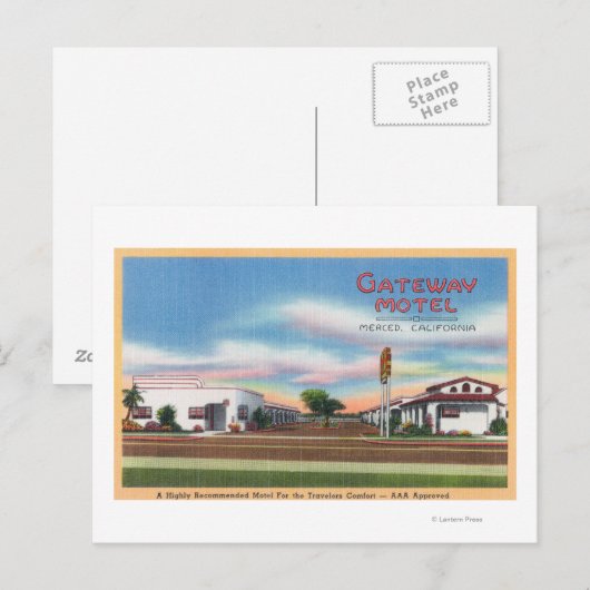 Exterior View of the Gateway MotelMerced, CA ポストカード (正面/裏面)