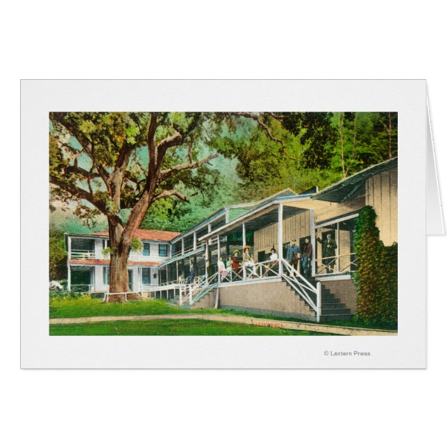 Exterior View of the Geysers Hotel, Guests Posin (正面横)