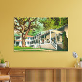 Exterior View of the Geysers Hotel, Guests Posin キャンバスプリント (インサイチュ (リビング))