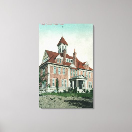 Exterior View of the High SchoolYreka, CA キャンバスプリント (正面)