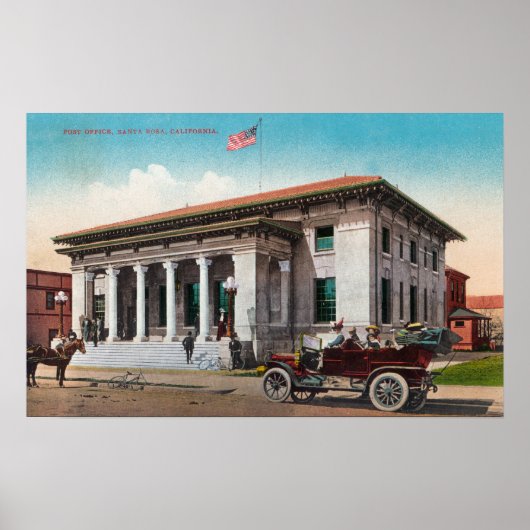 Exterior View of the Post OfficeSanta Rosa, CA ポスター (正面)