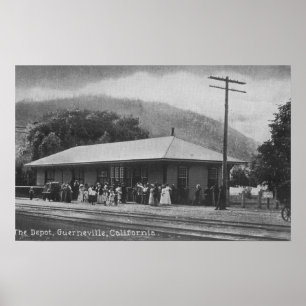 Exterior View of the Train Depot ポスター