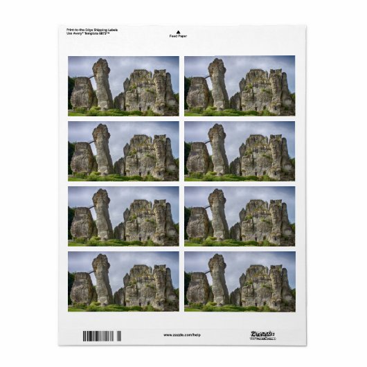 Externsteine Teutoburg Forest Germany ラベル (フルシート)