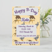 Extinct Animals Happy Birthday 招待状 (スタンド正面)