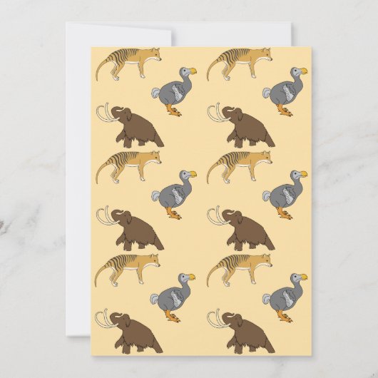 Extinct Animals Happy Birthday 招待状 (裏面)