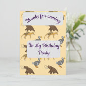 Extinct Animals Thank you Card 招待状 (スタンド正面)