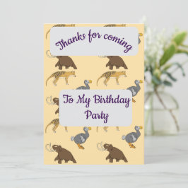 Extinct Animals Thank you Card 招待状