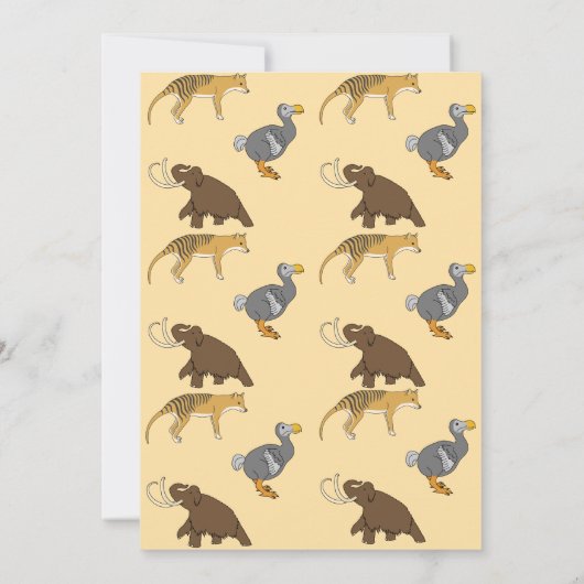 Extinct Animals Thank you Card 招待状 (裏面)