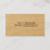 Extoicの秋の葉の樺の木が付いている木製の名刺 名刺 (裏面)