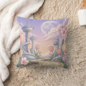 Extra Celestial Glowing Floral Throw Pillow クッション (ブランケット)