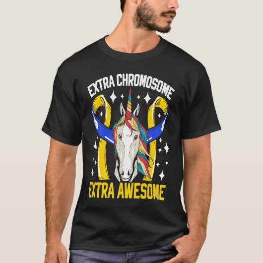 Extra Chromosome Extra Awesome Down Syndrome Unico Tシャツ (正面)