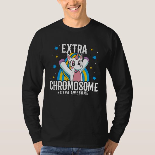 Extra Chromosome Extra Awesome Unicorn Down Syndro Tシャツ (正面)