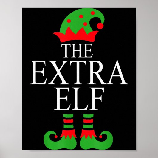 Extra Elf Family Matching Christmas Group Pajama M ポスター (正面)