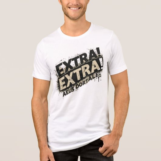 "EXTRA! EXTRA! Newspaper Headline T-Shirt – Bold V トライブレンドＴシャツ (正面)