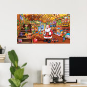 Extra giant poster, Santa Workshopクリスマス魔法 ポスター (ホームオフィス)