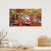 Extra giant poster, Santa Workshopクリスマス魔法 ポスター (キッチン)