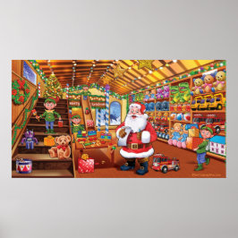 Extra giant poster, Santa Workshopクリスマス魔法 ポスター