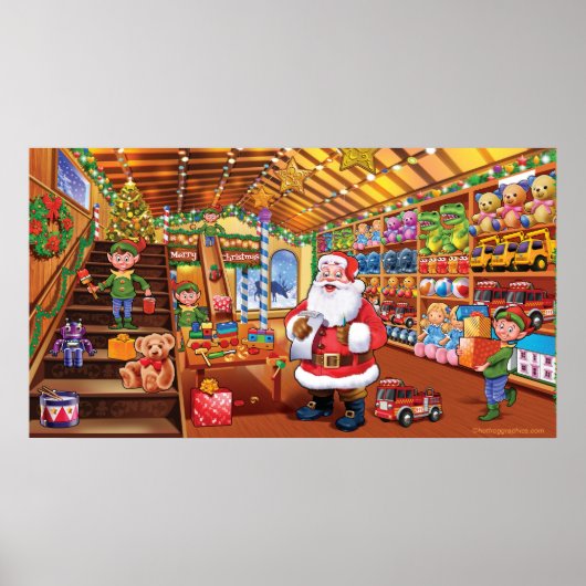 Extra giant poster, Santa Workshopクリスマス魔法 ポスター (正面)