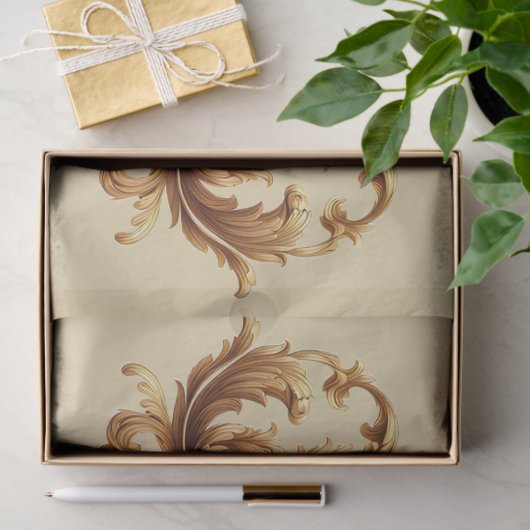 Extra Large Gold Baroque Floral Decoupage 薄葉紙 (ギフト)