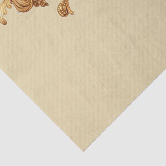 Extra Large Gold Baroque Floral Decoupage 薄葉紙 (詳細)