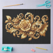 Extra Large Gold Baroque Floral Decoupage 薄葉紙 (クラフト)