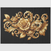 Extra Large Gold Baroque Floral Decoupage 薄葉紙 (正面)