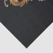 Extra Large Gold on Black Baroque Floral Decoupage 薄葉紙 (詳細)