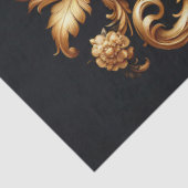 Extra Large Gold on Black Baroque Floral Decoupage 薄葉紙 (詳細)