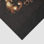 Extra Large Gold on Black Baroque Floral Decoupage 薄葉紙 (詳細)