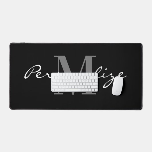 Extra large mouse pad with custom monogram デスクマット (キーボード&マウス)