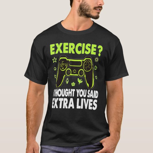 Extra Livesビデオゲームコントローラゲーマーボーイズ Tシャツ (正面)