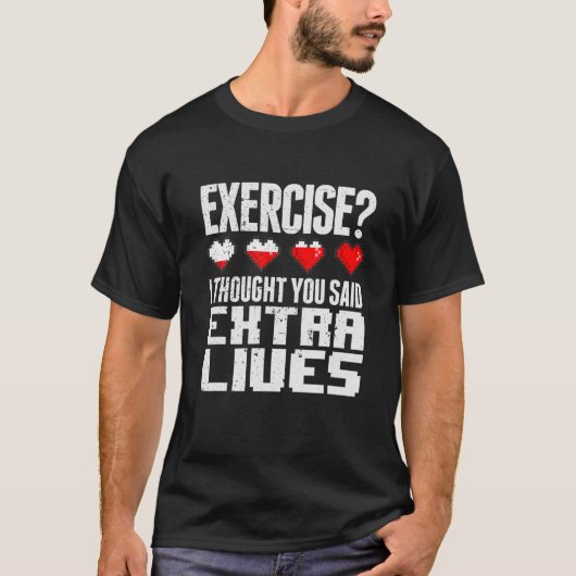 Extra Lives おもしろい Video Gameコントローラレトロゲーム Tシャツ (正面)