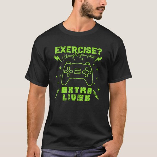 Extra Lives おもしろい Video Gameコントローラレトロゲーム Tシャツ (正面)