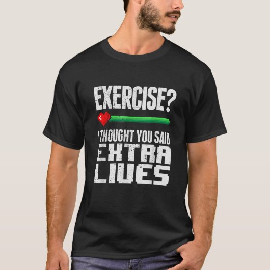 Extra Lives おもしろい Video Gameコントローラレトロゲーム Tシャツ (正面)