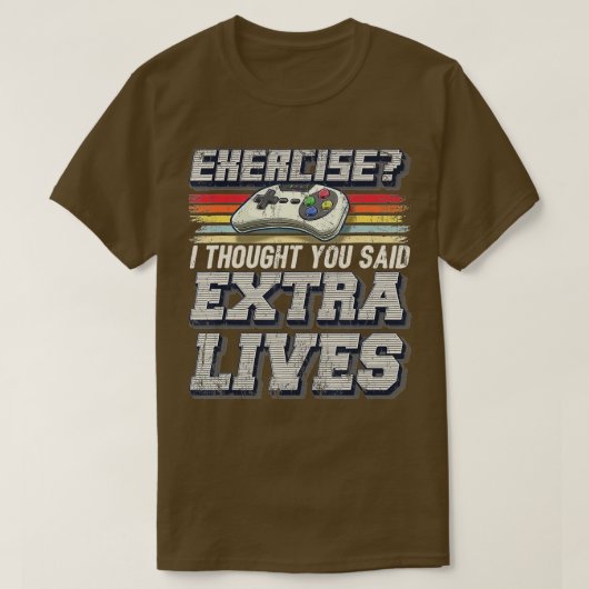 Extra Lives おもしろい Video Game ControllerレトロBoy Tシャツ (デザイン正面)