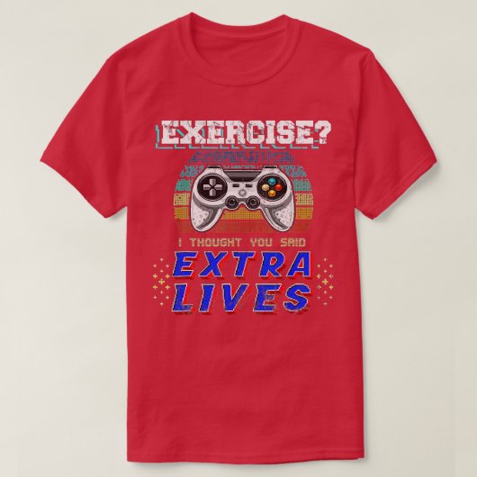 Extra Lives おもしろい Video Game ControllerレトロBoy Tシャツ (デザイン正面)