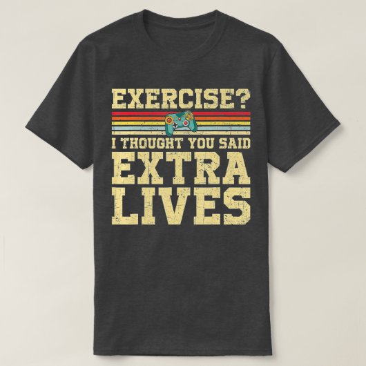 Extra Lives おもしろい Video Game ControllerレトロBoy Tシャツ (デザイン正面)