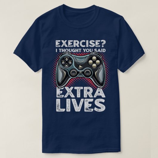 Extra Lives おもしろい Video Game ControllerレトロBoy Tシャツ (デザイン正面)