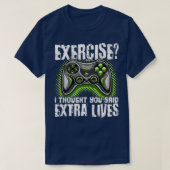 Extra Lives Funny Video Game Controller Retro Boy Tシャツ (デザイン正面)