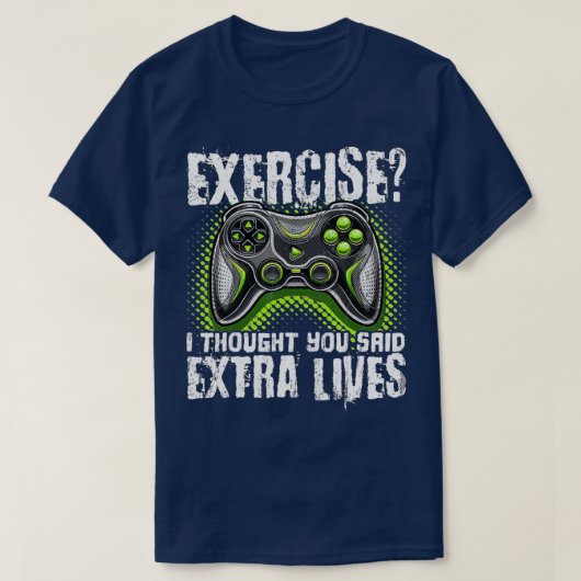 Extra Lives Funny Video Game Controller Retro Boy Tシャツ (デザイン正面)
