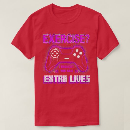 Extra Lives Funny Video Game Controller Retro Boy Tシャツ (デザイン正面)