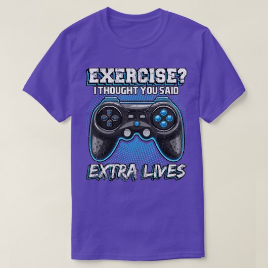 Extra Lives Funny Video Game Controller Retro Boy Tシャツ (デザイン正面)