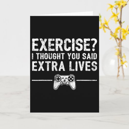 Extra Lives Funny Video Game Controller Retro Game カード (黄色い花)