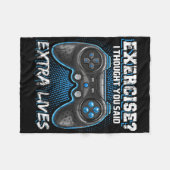 Extra Lives Funny Video Game Controller Retro Game フリースブランケット (正面(横))
