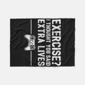 Extra Lives Funny Video Game Controller Retro Game フリースブランケット (正面(横))