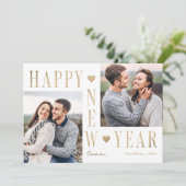 Extra Love モダン Happy New Yearフォトカード シーズンカード (スタンド正面)
